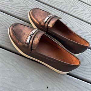Naturalizer Women’s 8.5W Bronze Metallic Loafers Comfort Flats